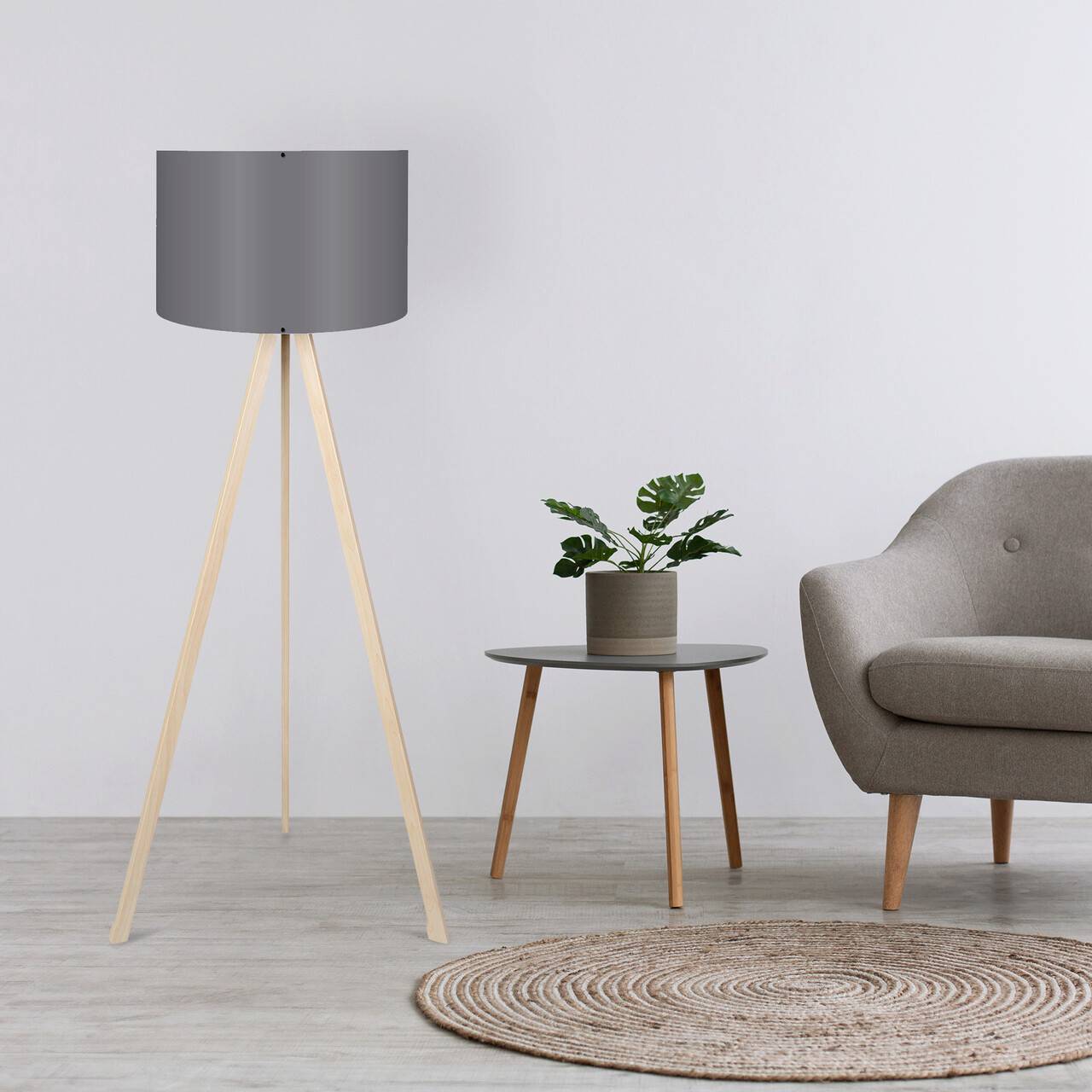 Lampadar, Opviq, 780SGN3437, Gri / Stejar - imagine 4